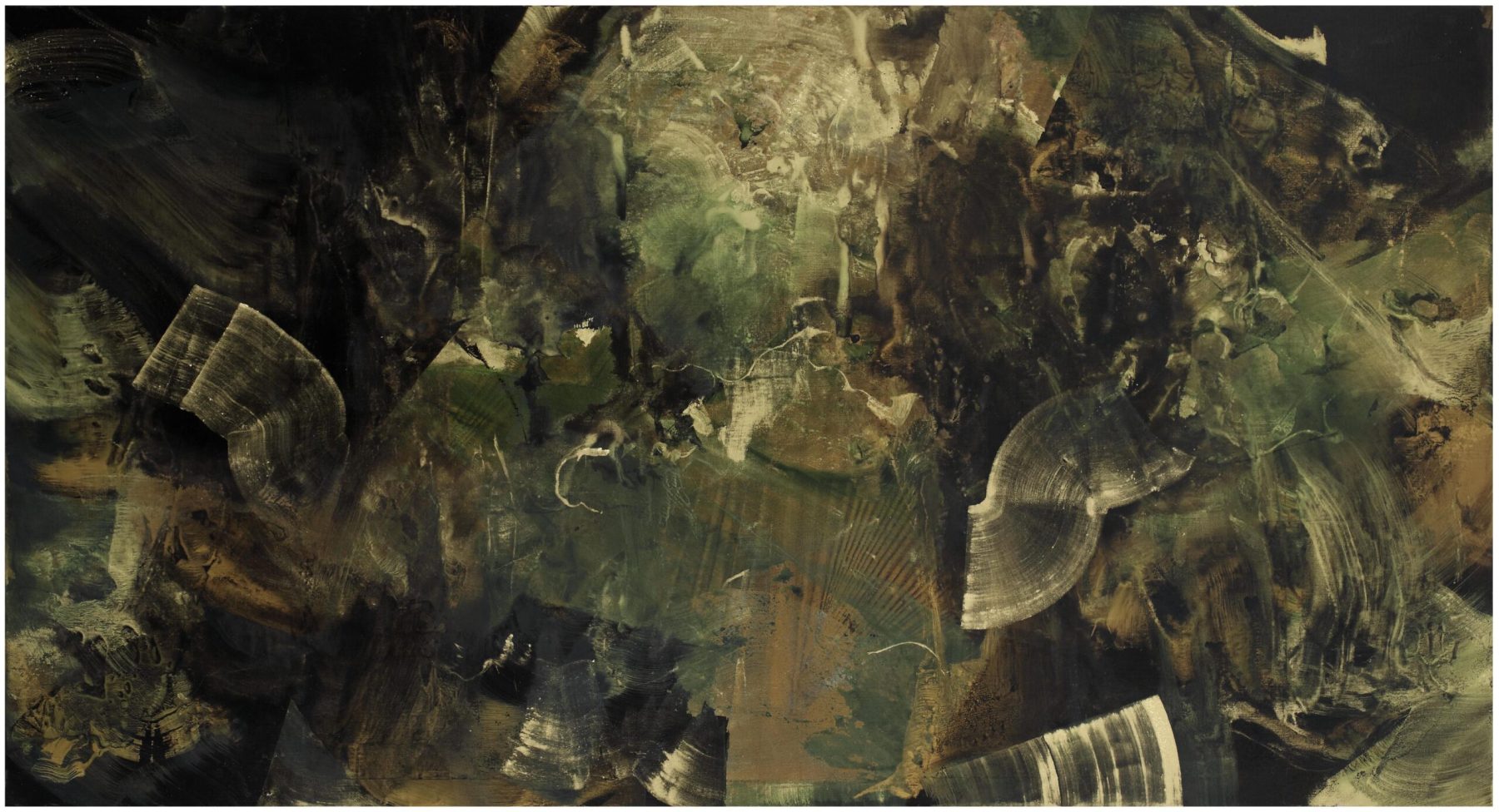 Di altri luoghi (china e pigmenti 80x150, 2023)