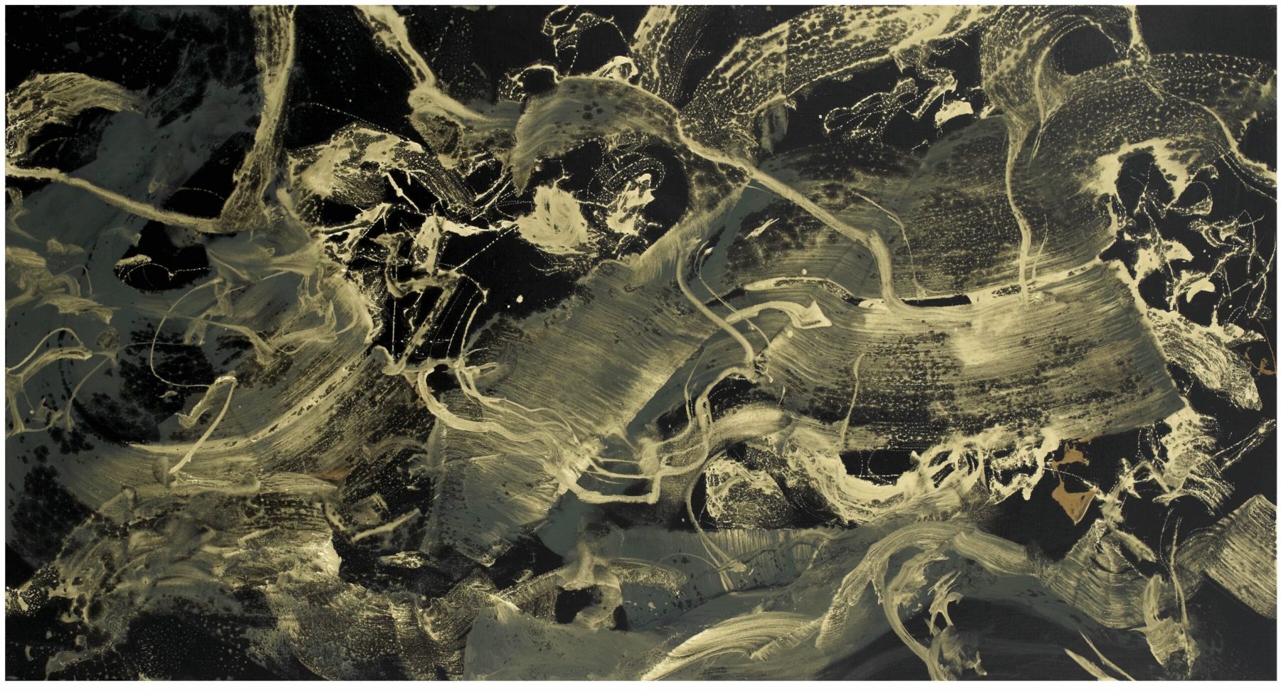 Di altri luoghi (china e pigmenti 80x150, 2023)